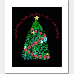 WE WISH YOU A MERRY CHRISTMAS AND A HAPPY NEW YEAR _ XMAS TREE Posters and Art